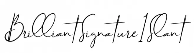 Brilliant Signature 1 Slant  免费字体下载