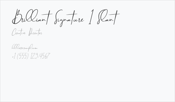 Brilliant Signature 1 Slant Business Card