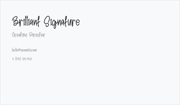 Brilliant Signature Business Card