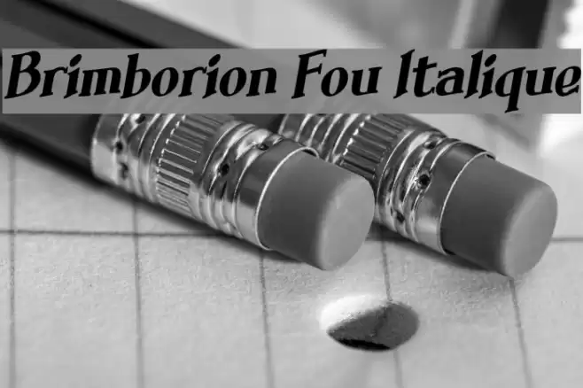 Brimborion Fou Italique Font examples