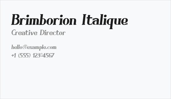 Brimborion Italique Business Card