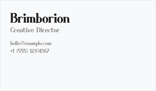 Brimborion Business Card