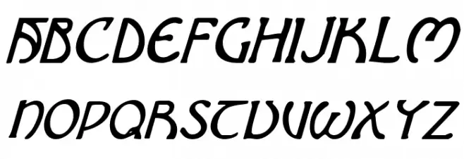 Brin Athyn Condensed Italic Caratteri MAIUSCOLE