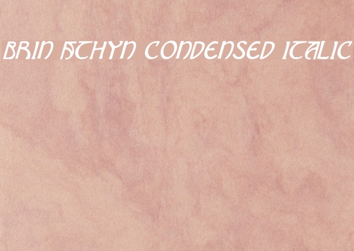 Brin Athyn Condensed Italic Font examples