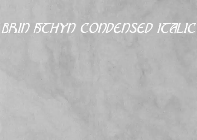 Brin Athyn Condensed Italic Font examples