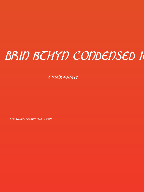 Brin Athyn Condensed Italic Poster