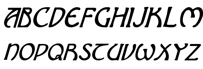 Brin Athyn Condensed Italic Font LOWERCASE