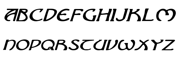 Brin Athyn Expanded Italic Font LOWERCASE