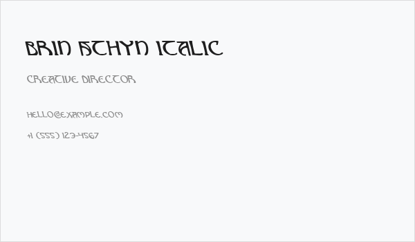 Brin Athyn Italic Business Card