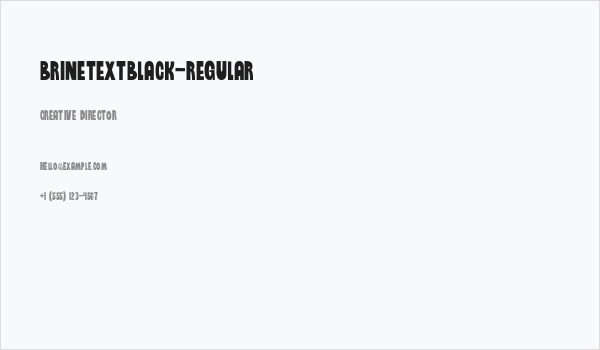BrinetextBlack-Regular Business Card