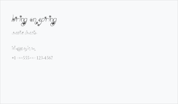 Bring on Spring Business Card