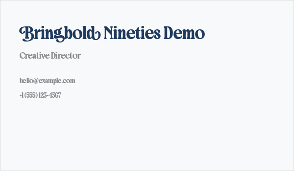 Bringbold Nineties Demo Business Card