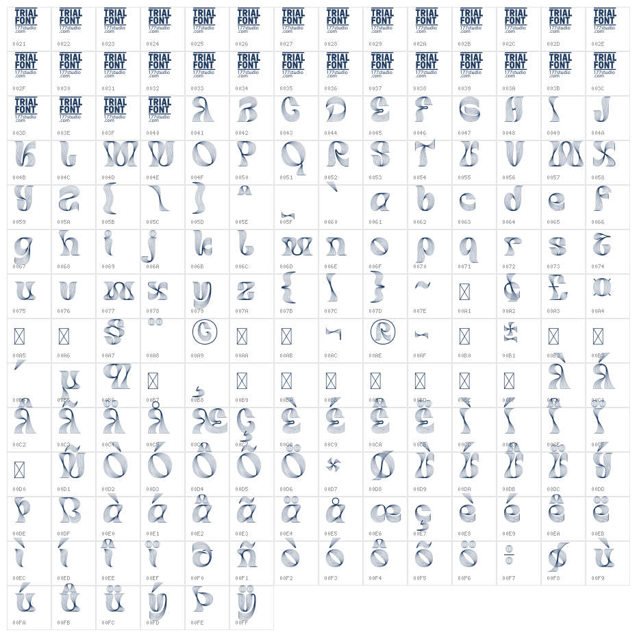 Bringing Comfort Demo Regular Character Map