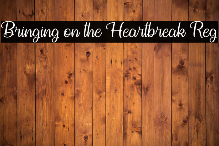 Bringing on the Heartbreak Reg Example 1