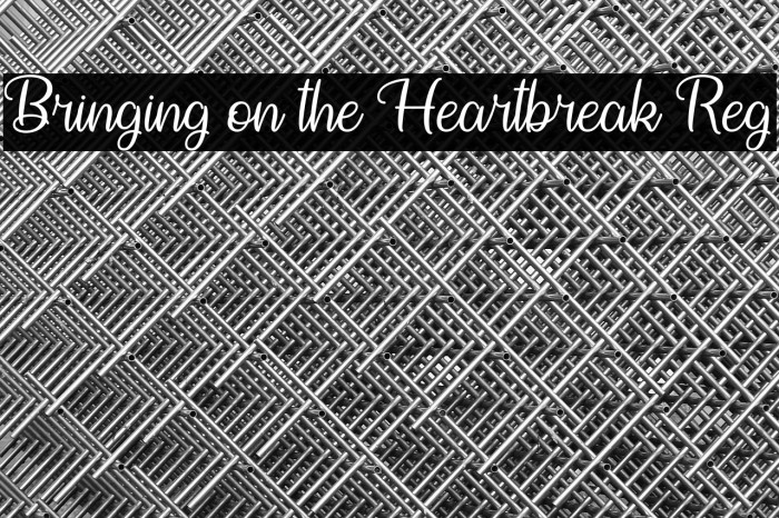 Bringing on the Heartbreak Reg Example 2