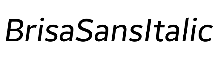Brisa Sans Italic  Frei Schriftart Herunterladen