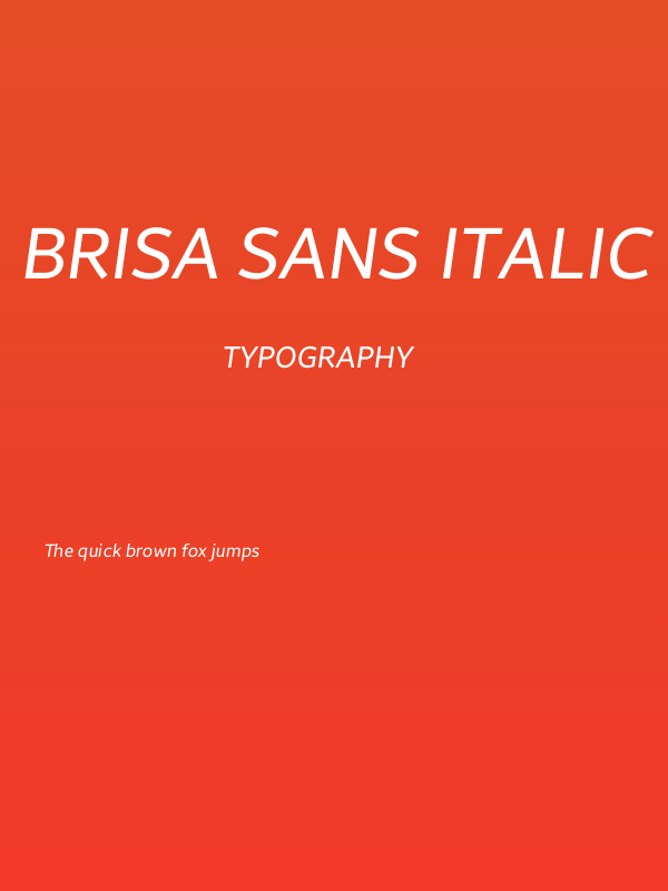 Brisa Sans Italic Poster
