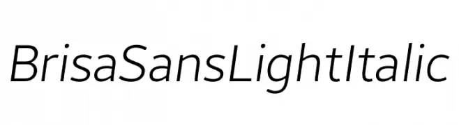 Brisa Sans Light Italic  免费字体下载
