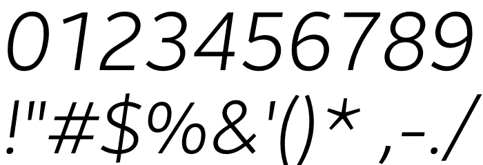 Brisa Sans Light Italic Font OTHER CHARS
