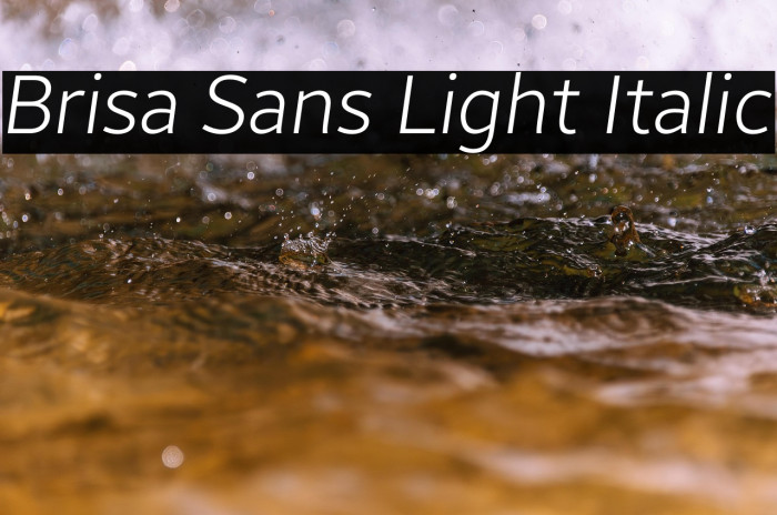 Brisa Sans Light Italic Example 2