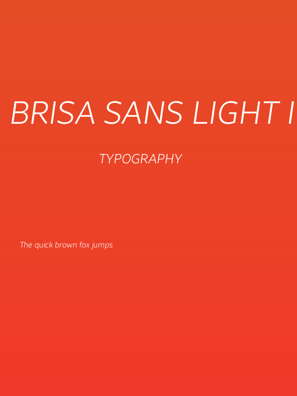 Brisa Sans Light Italic Poster