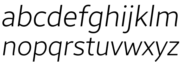 Brisa Sans Light Italic Font LOWERCASE