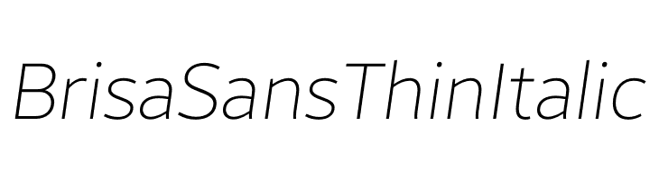 Brisa Sans Thin Italic  免费字体下载