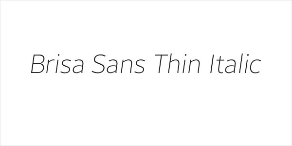 Brisa Sans Thin Italic Logo