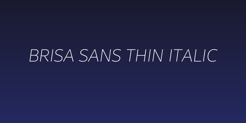 Brisa Sans Thin Italic Social Header
