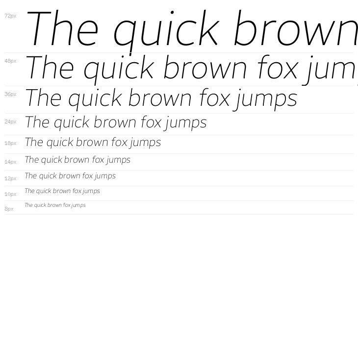 Brisa Sans Thin Italic Waterfall