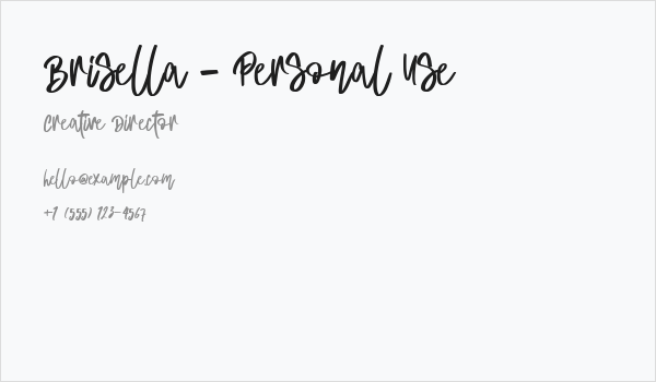 Brisella - Personal Use Business Card