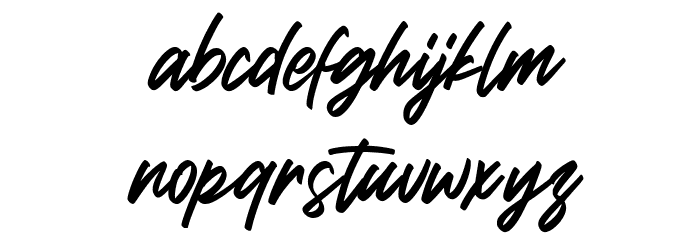 Brish Hair Font LOWERCASE