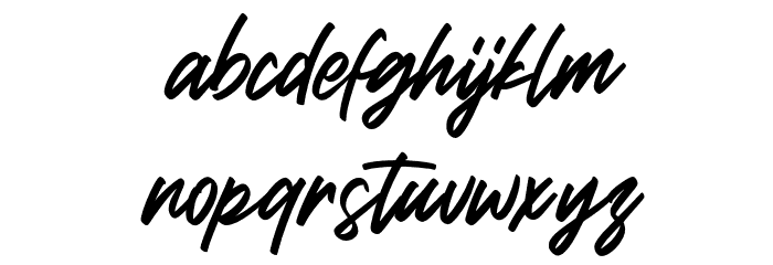 Brish Hair Font LOWERCASE