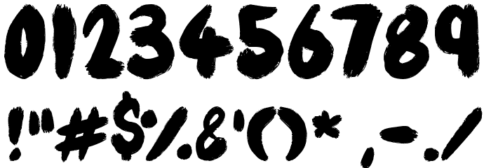 Brisk Brush Font OTHER CHARS