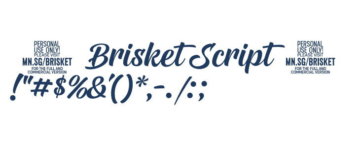 Brisket Script PERSONAL USE Regular Other Characters