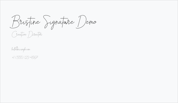 Bristine Signature Demo Business Card