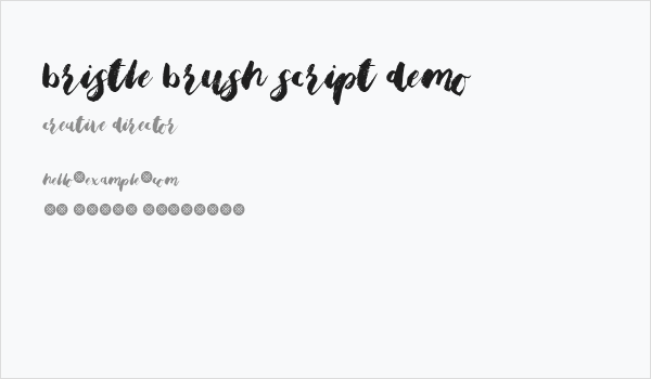 Bristle Brush Script Demo Business Card