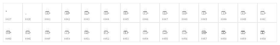 BritainTea Regular Character Map