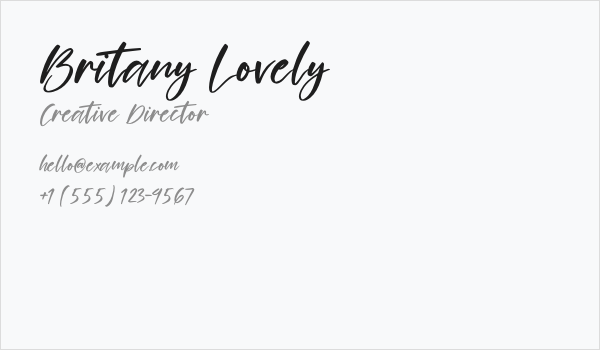 Britany Lovely Business Card