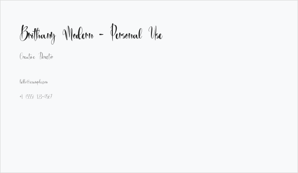 Brithany Modern - Personal Use Business Card