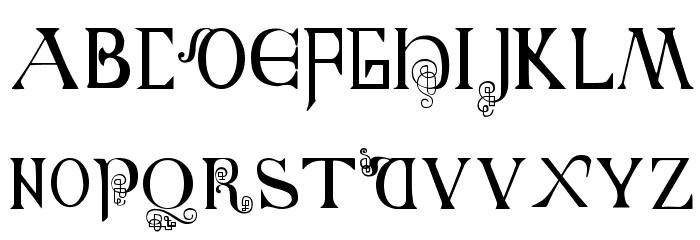 British-Block-Flourish--10th-c- Font LOWERCASE