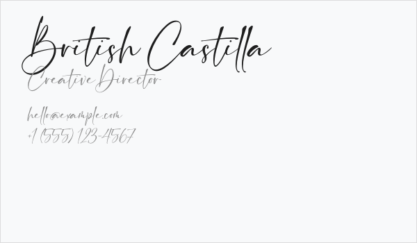 British Castilla Business Card