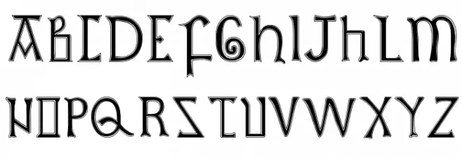 British Outline Majuscules 字体 大写