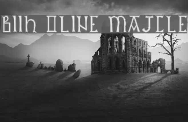 British Outline Majuscules Font examples