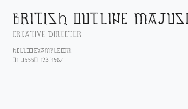 British Outline Majuscules Business Card