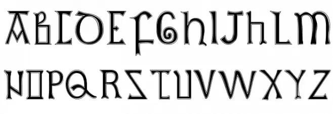 British Outline Majuscules Caratteri MINUSCOLO