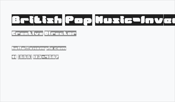 British Pop Music-Inverse Business Card