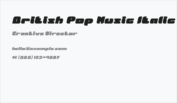 British Pop Music Italic Business Card