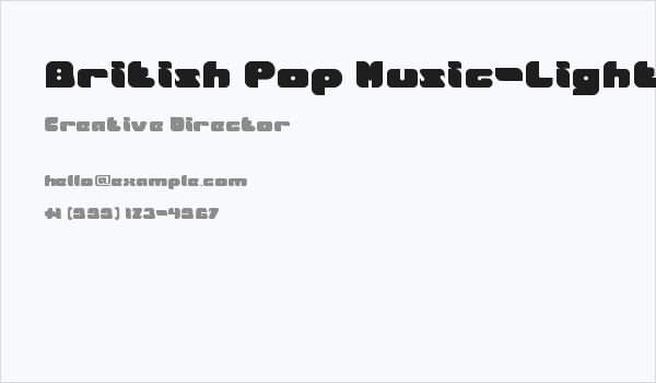 British Pop Music-Light Business Card