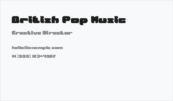 British Pop Music Business Card